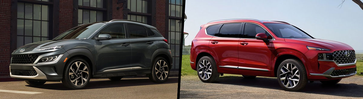 2022 Hyundai Kona vs 2022 Hyundai Santa Fe